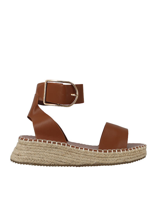 Women's Leather Platform Shoes Camel
