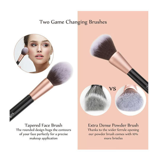 Anjou Professional Set with Makeup Brushes made of Natural Hair 16pcs