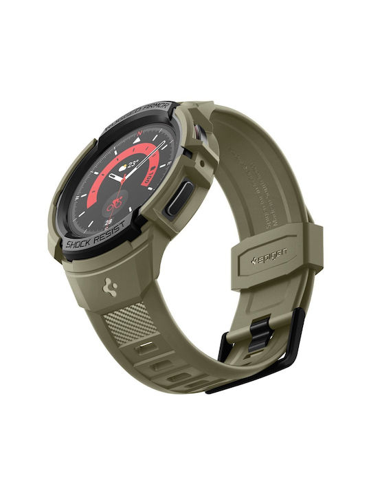 Spigen Rugged Armor ”Pro” Θήκη Σιλικόνης Vintage Khaki για το Galaxy Watch5 Pro Spigen Rugged Armor ”Pro” Θήκη Σιλικόνης Vintage Khaki για το Galaxy Watch5 Pro