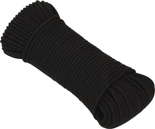 vidaXL Rope with Diameter 3mm and Length 50m Work Rope Black 3mm 50m made of Polyester 152798