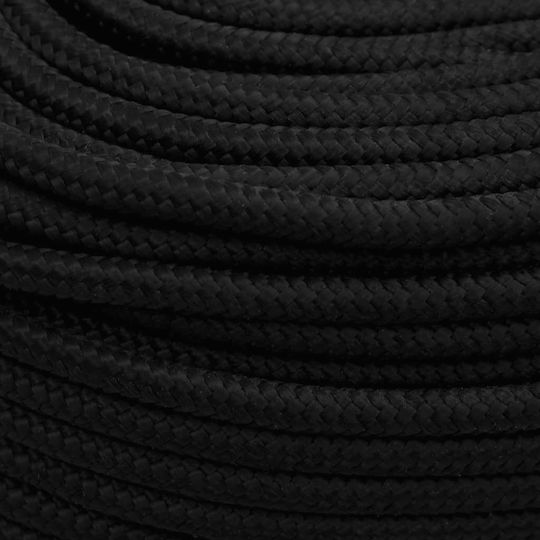 vidaXL Rope with Diameter 8mm and Length 50m Work Rope Black 8mm 50m made of Polyester