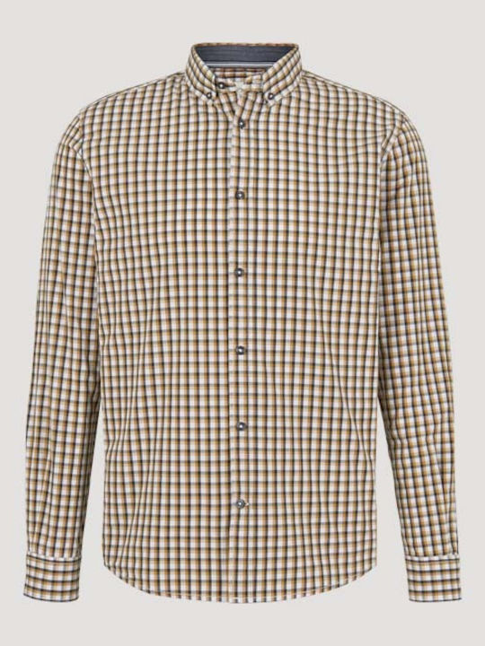 Long-sleeved Cotton Shirt Checked White