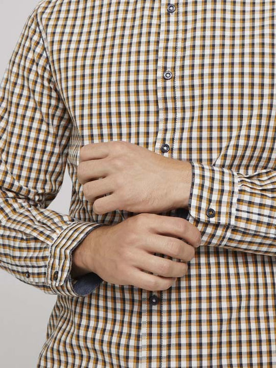 Long-sleeved Cotton Shirt Checked White