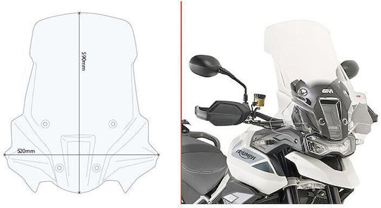 Givi Motorcycle Windshield & Windscreen Transparent Visor for Triumph Tiger 2020-2022 D6415ST