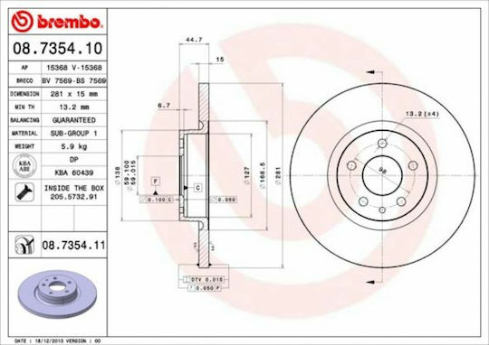 Brembo Σετ Δισκόπλακες Εμπρός για Alfa Romeo Alfa 156