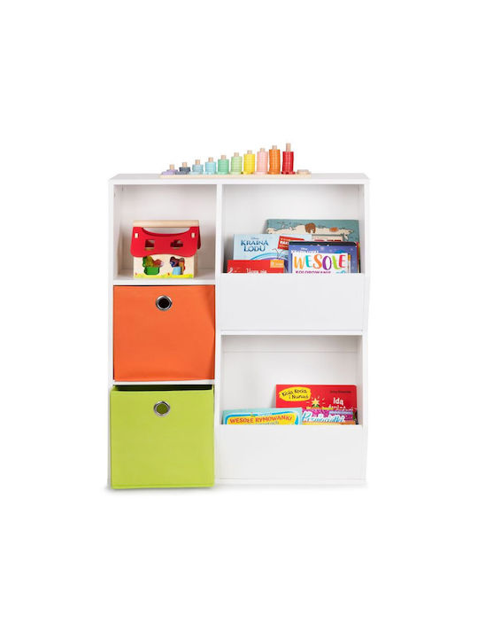 Kids Wooden Bookcase White 76x28.2x94cm