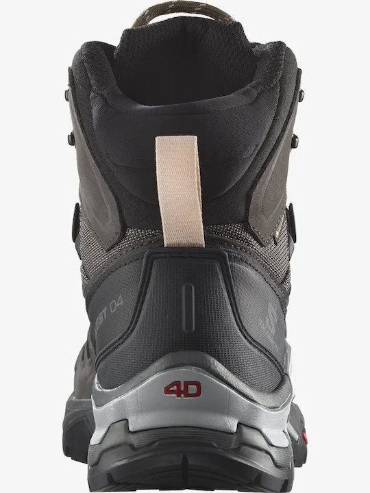 Salomon Quest 4 Gxt Women's Hiking Waterproof Boots with Gore-Tex Membrane Magnet Black