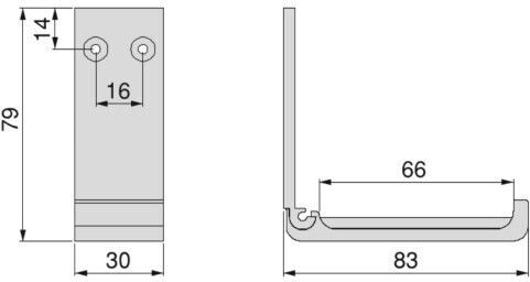 Emuca Метална Черна Единична 3x8.3x7.9см Emuca Метална Черна Единична 3x8.3x7.9см