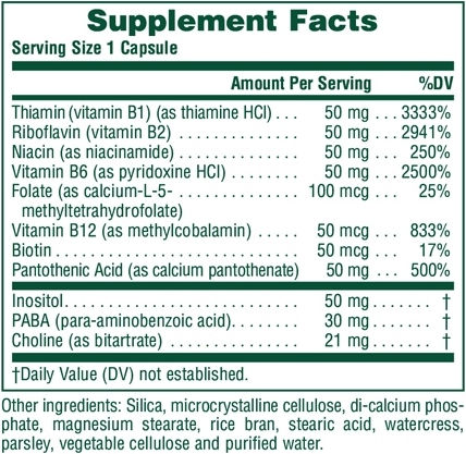 Nature's Plus Super B-50 Βιταμίνη για Ενέργεια, Ενίσχυση του Ανοσοποιητικού & το Νευρικό Σύστημα 50mg 60 φυτικές κάψουλες