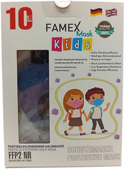 Famex Kids Mask FFP2 NR Protective Mask FFP2 Kids Navy Blue 1pcs