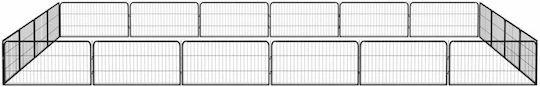 vidaXL Metal Dog Park with 20 Panels 600x400x50cm Black