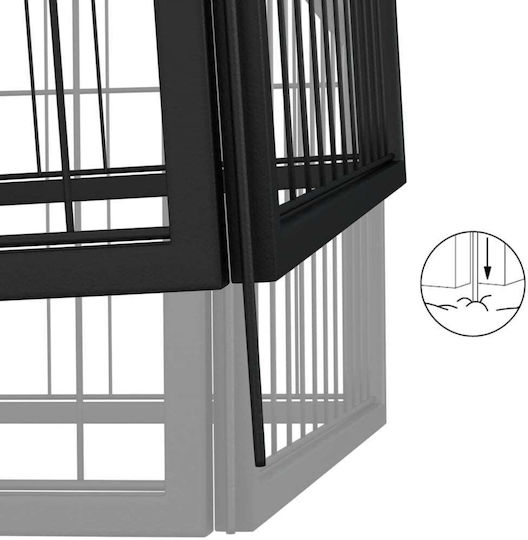 vidaXL Metal Dog Park with 20 Panels 600x400x50cm Black