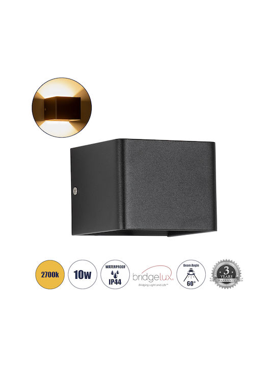 GloboStar Circoa Wall-Mounted Outdoor LED Ceiling Lamp IP44 10W with Warm White Double Beam Light 10x8x10cm