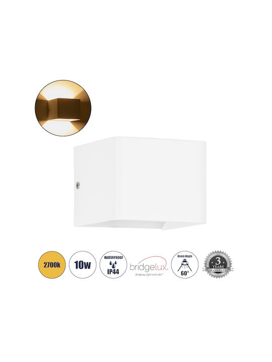 GloboStar Circoa Wall-Mounted Outdoor Ceiling Light LED IP44 10W with Warm White Light Double Beam 10x8x10εκ.