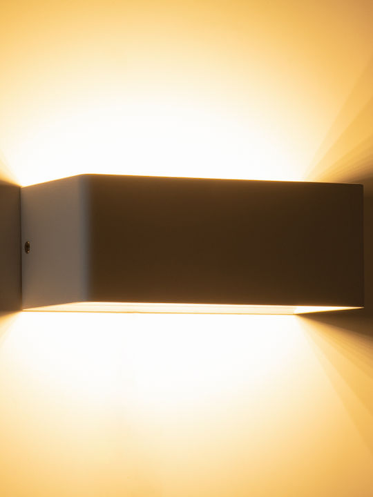 GloboStar Circoa Wandmontierte Außenbeleuchtung Deckenleuchte LED IP44 10W mit Warmweißem Licht Doppelstrahl 20x8x10cm