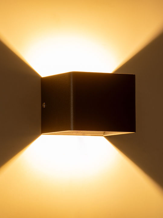 GloboStar Circoa Стенен Външен Плафон LED IP44 10W с Топло бяло Светлина Двоен лъч 10x8x10εκ.
