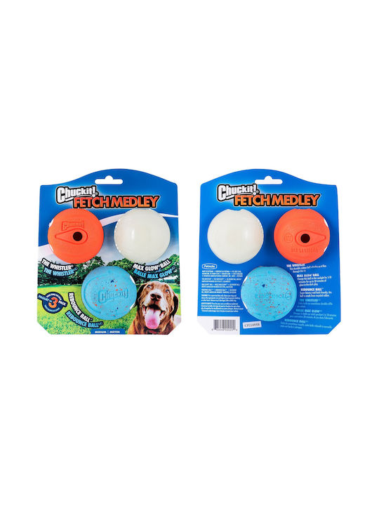 Chuckit Fetch Medley Ball Toy Dog with Sound Medium 3pcs