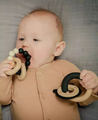 Label Label Teething Ring made of Wood for 0 m+ 1pcs