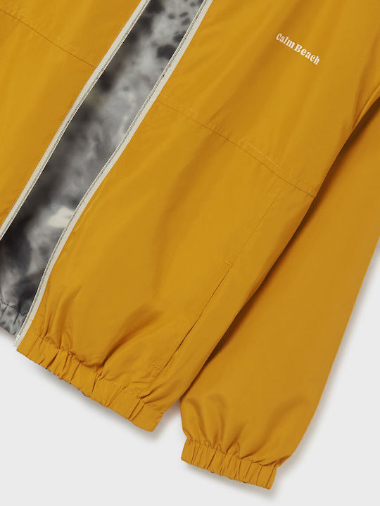 Kids' Casual Jacket Short Windproof Double Sided with Hood Yellow