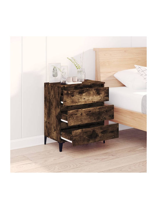 Wooden Chest of Drawers with 3 Drawers 60x35x70cm