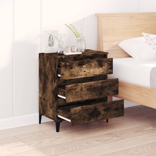 Wooden Bedroom Chest of Drawers with 3 Drawers 60x35x70cm