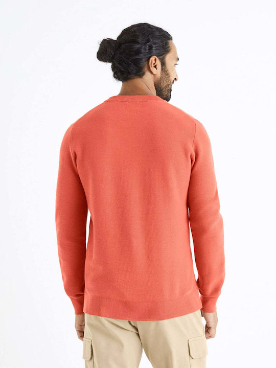 CELIO Ανδρική μπλούζα πλεκτή CREW NECK JUMPER BEPIC BEPIC - ΕΚΑΙΝ