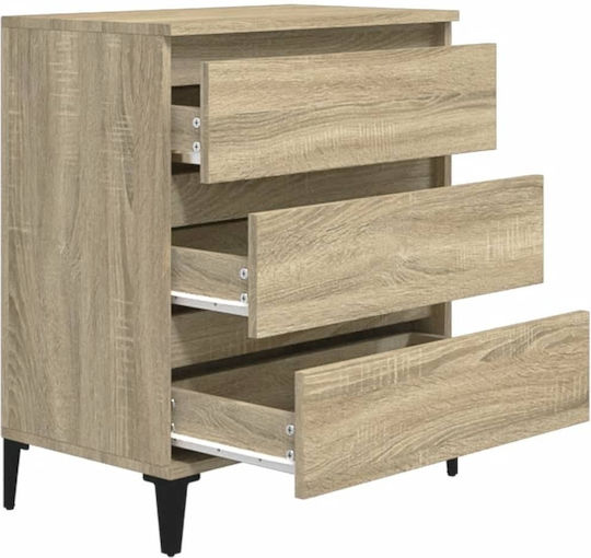 Wooden Bedroom Chest of Drawers with 3 Drawers 60x35x70cm
