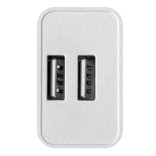 Φορτιστής με 2 Θύρες USB-A και Καλώδιο micro USB Λευκός (KT04-V)