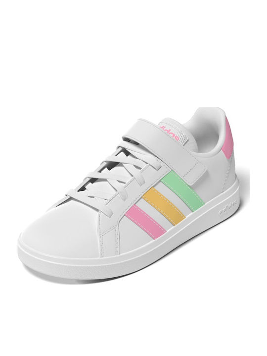 Grand Court GRAND COURT 2.0 Kids Sneakers with Scratch Cloud White / Pulse Mint / Beam Pink