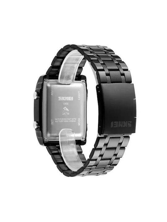 Skmei 1868 Watch Battery with Black Metal Bracelet