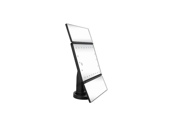 Makeup Mirror Tabletop with Light Zoom x3 34x27cm Black