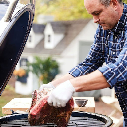 Weber Summit S6 Rostfreier Stahl Holzkohlegrill Kamado mit Deckel und Thermometer 61cmx61cm