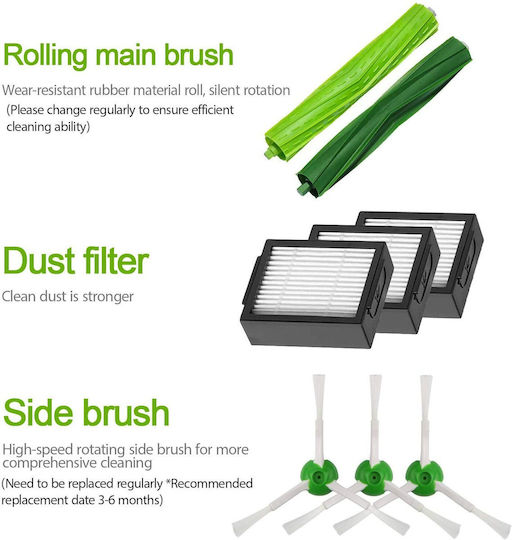 8-Piece Spare Parts Set for iRobot Robot Vacuum
