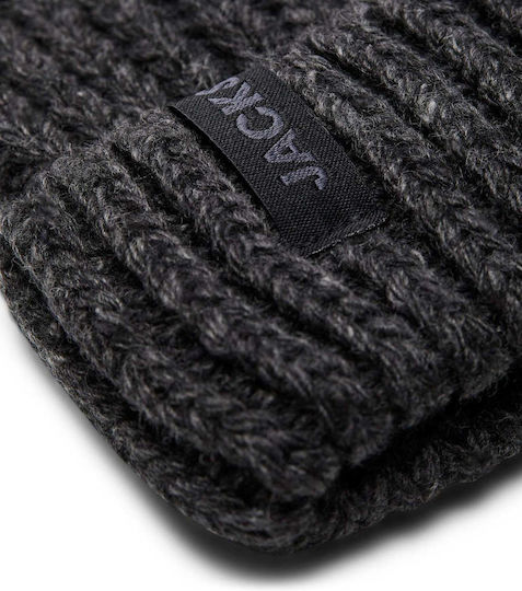 Beanie Beanie with Rib Knit Grey Blue