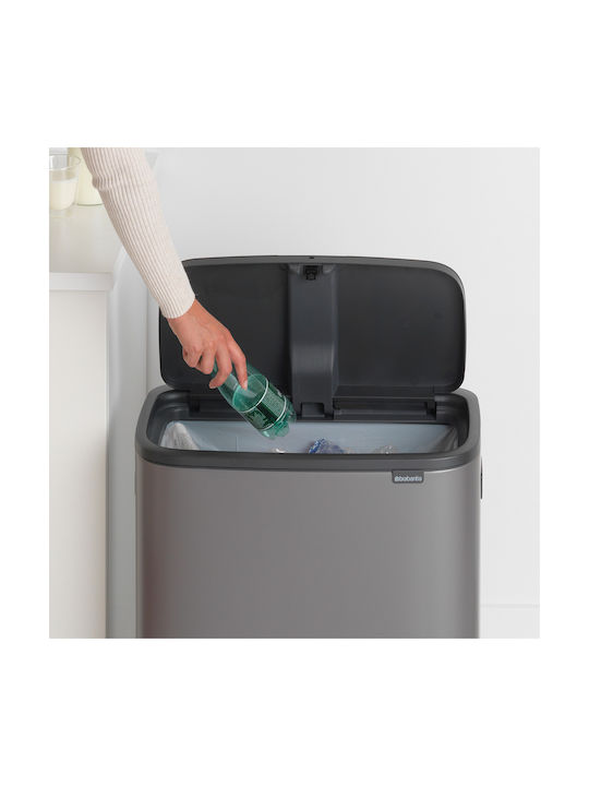 Brabantia Brabantia Mülleimer Kunststoff Push Platin 60lt