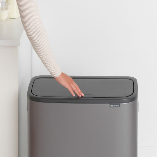 Brabantia Κάδος Bo Απορριμμάτων Πλαστικός Push Platinum 60lt
