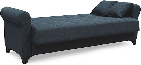 Azur Canapea Cu Trei Locuri Pat Cu Spațiu De Depozitare Negru 210x80x75cm