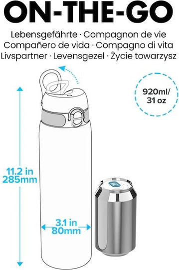Ion8 Flamingo Παιδικό Παγούρι Πλαστικό Non Spill Ροζ 600ml
