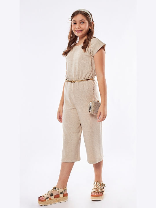 Kids' Fabric Jumpsuit Beige