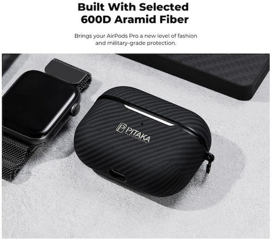 Pitaka MagEZ MagSafe Hülle Synthetisch,Polyester/Cotton/Leather Black / Grey für Apple AirPods Pro