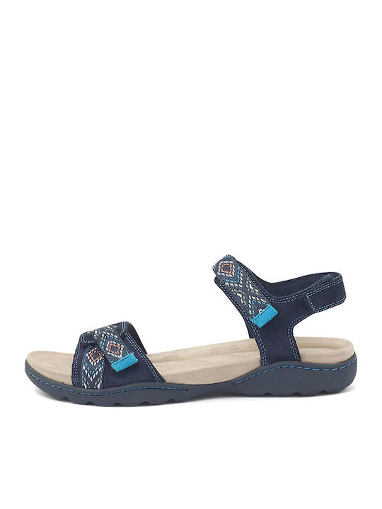 Clarks Amanda Sprint Δερμάτινα Ανατομικά Σανδάλια Navy Μπλε