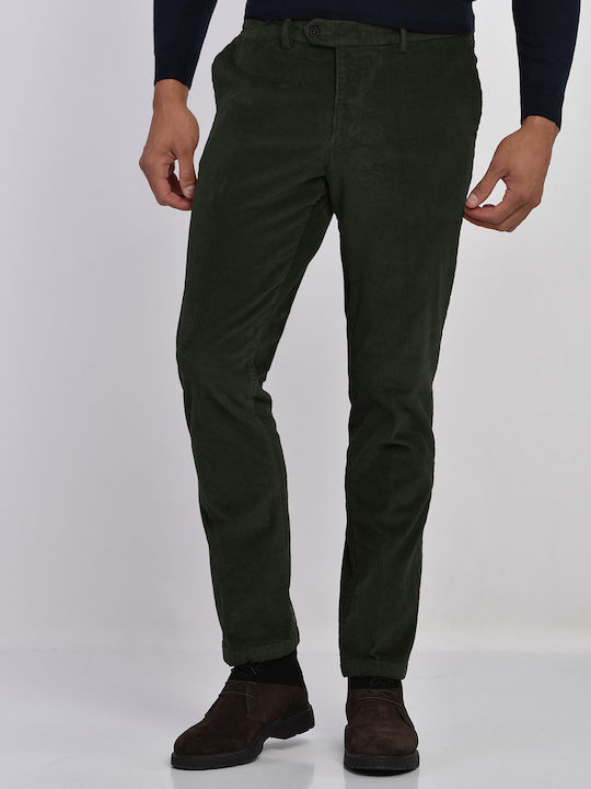 Corduroy trousers modern fit Kaiserhoff Green COTTON BLEND