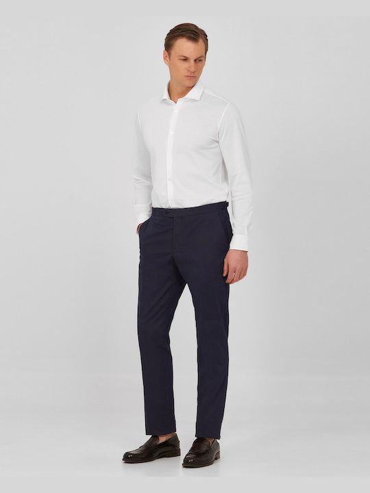 Chinos Hose moderner Schnitt Kaiserhoff Blau BAUMWOLLE EINFARBIG ABEND, GANZTAGS, CASUAL, BUSINESS, HOCHZEIT