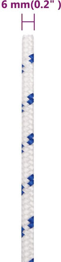 vidaXL Σnur Tricotat 6mm 250m Polipropilenă White