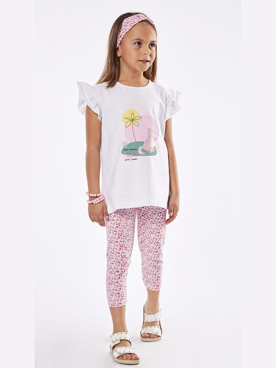 Εβίτα Kinder Set mit Leggings Sommer 2Stück Weiß