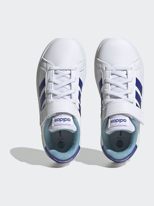 GRAND COURT 2.0 EL K Kids Sneakers with Hook & Loop Closure Cloud White / Lucid Blue / Preloved Blue