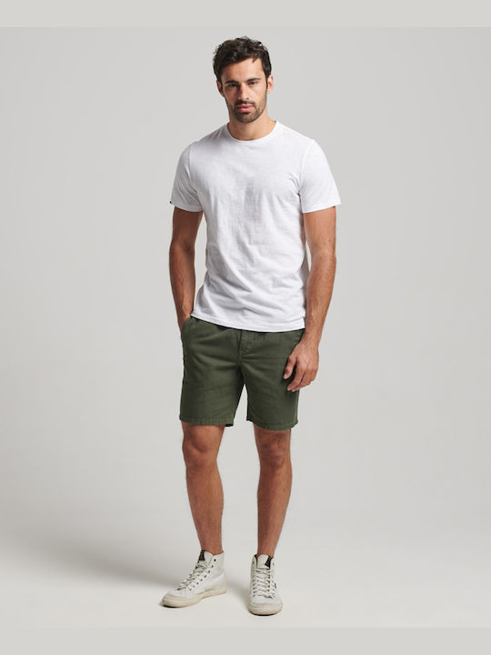 Superdry Studios Slub T-shirt Bărbătesc cu Mânecă Scurtă Alb optic