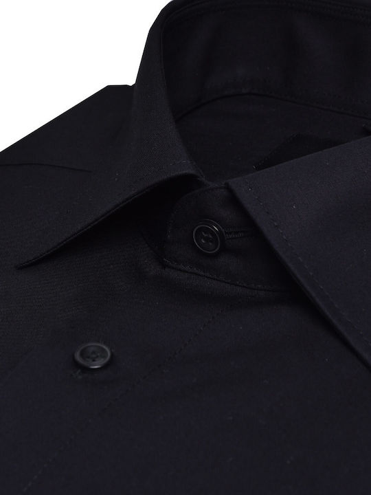 Short-sleeve modern fit Commander Black Shirt