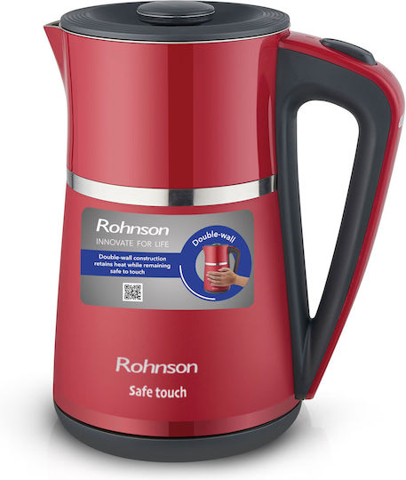 Rohnson Safe Touch Електрическа Кана 1.7л 2200W Червена