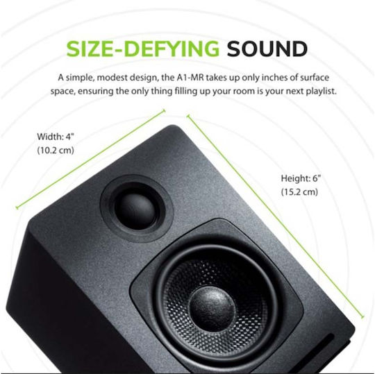 Audioengine A1-MR Αυτοενισχυόμενα Ηχεία με Wi-Fi & Bluetooth 60W (Ζεύγος) Μαύρα